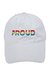 LCAP946 - "Proud" Rainbow Embroidery Solid Baseball Cap - David and Young Fashion Accessories