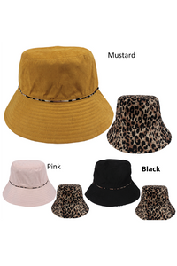 JCBU4023 - Reversible Leopard Animal Print Bucket Hat - David and Young Fashion Accessories