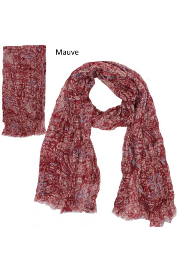 ASF8006 - Paisley Print Scarf 35"x80" - David and Young Fashion Accessories