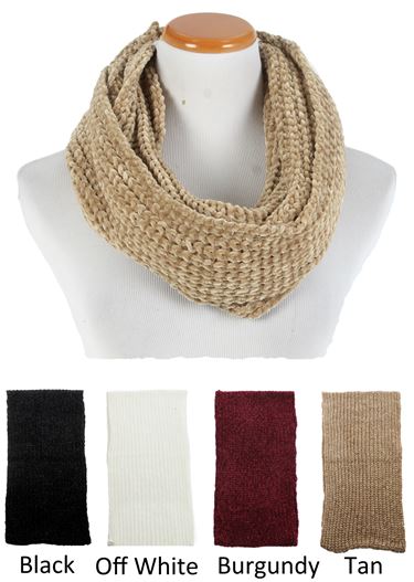 YSINFK1804 - Solid Chenille Loop Scarf - David and Young Wholesale