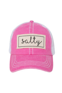 FWCAPM651 - SALTY Canvas Patch Mesh Back Baseball Cap