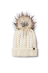 FSBB304 - Braided knit beanie with sherpa lining and faux fur pom