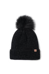 FSBB576 - Chenille beanie with sherpa lining and faux fur pom