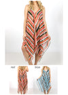FSTD582 - Stripe Print Shawl "62x54" - David and Young Fashion Accessories