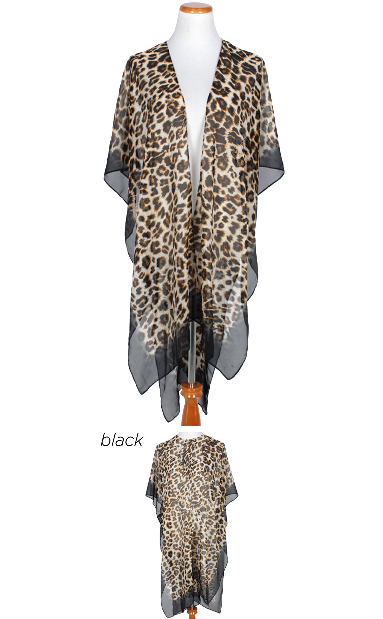 FSTO89834 - Leopard Print Shawl - David and Young Fashion Accessories