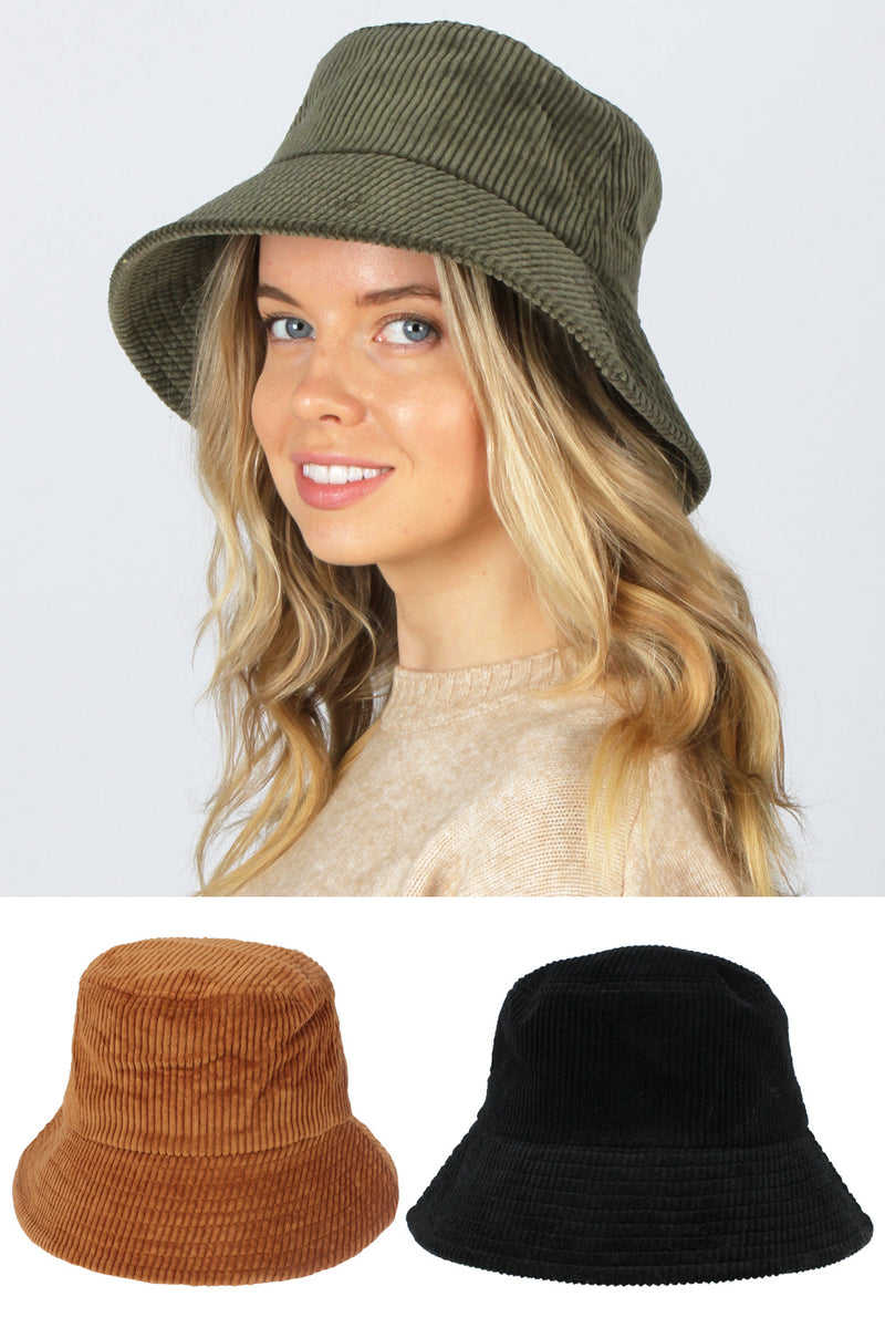 FWBU114 - Solid Corduroy Bucket Hat