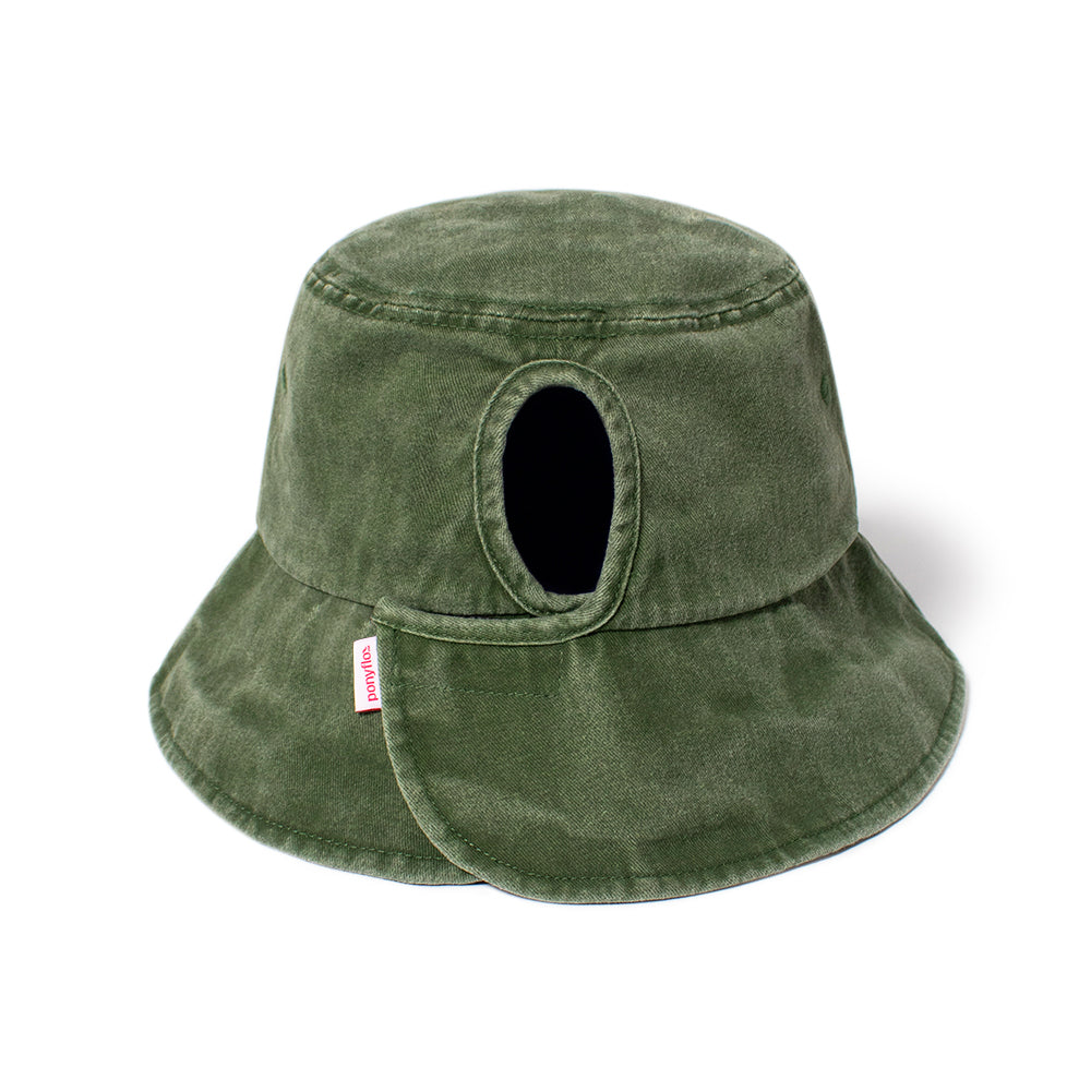 FWBUT128 - Ponyflo pigment wash fabric bucket hat