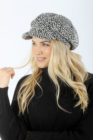 FWCAB0326 - Herringbone Pattern Wool Cabbie - David and Young Wholesale