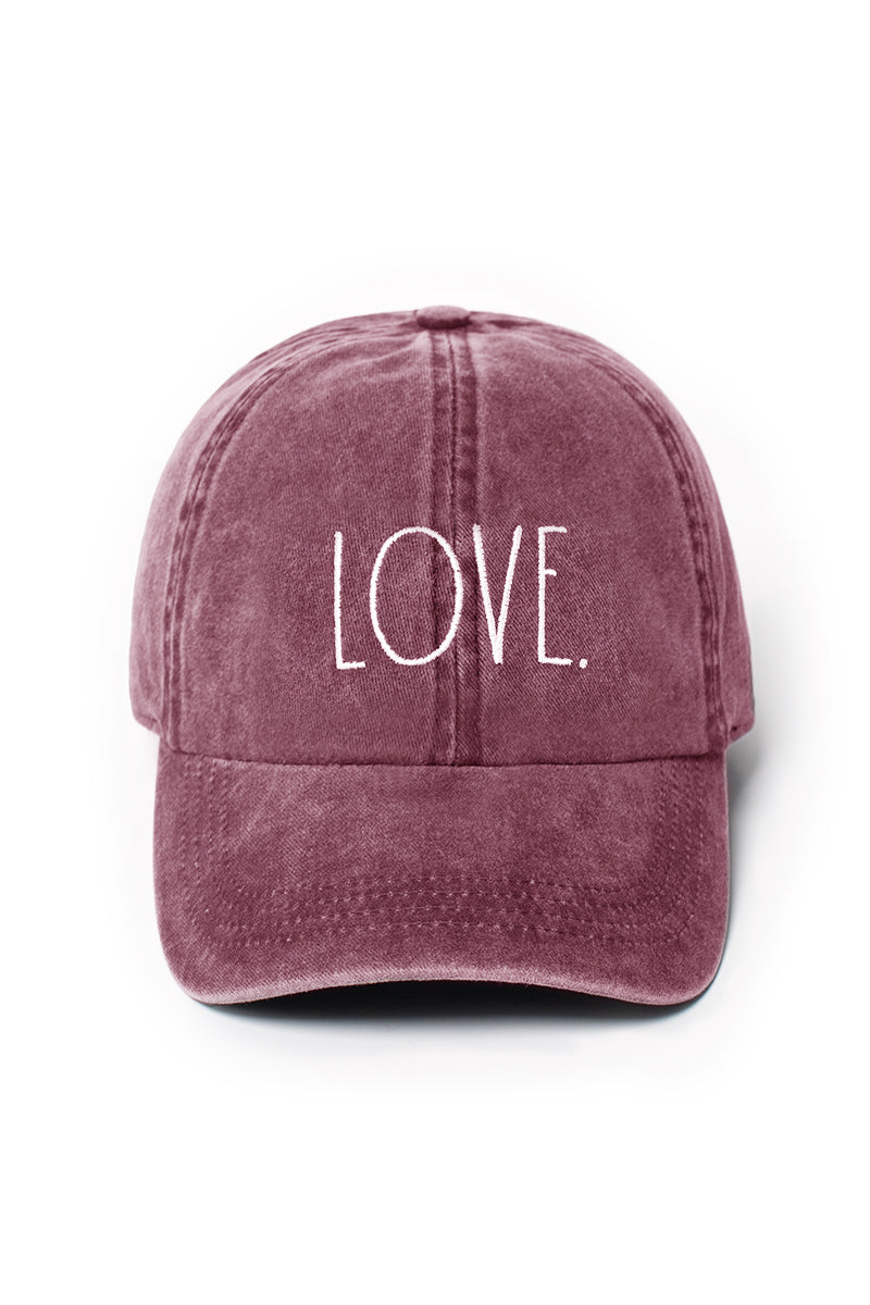 FWCAP1577RD - LOVE Embroidered Rae Dunn Baseball Cap