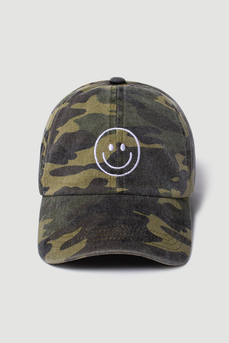 FWCAP1644 - SMILEY Outline on Camo baseball cap