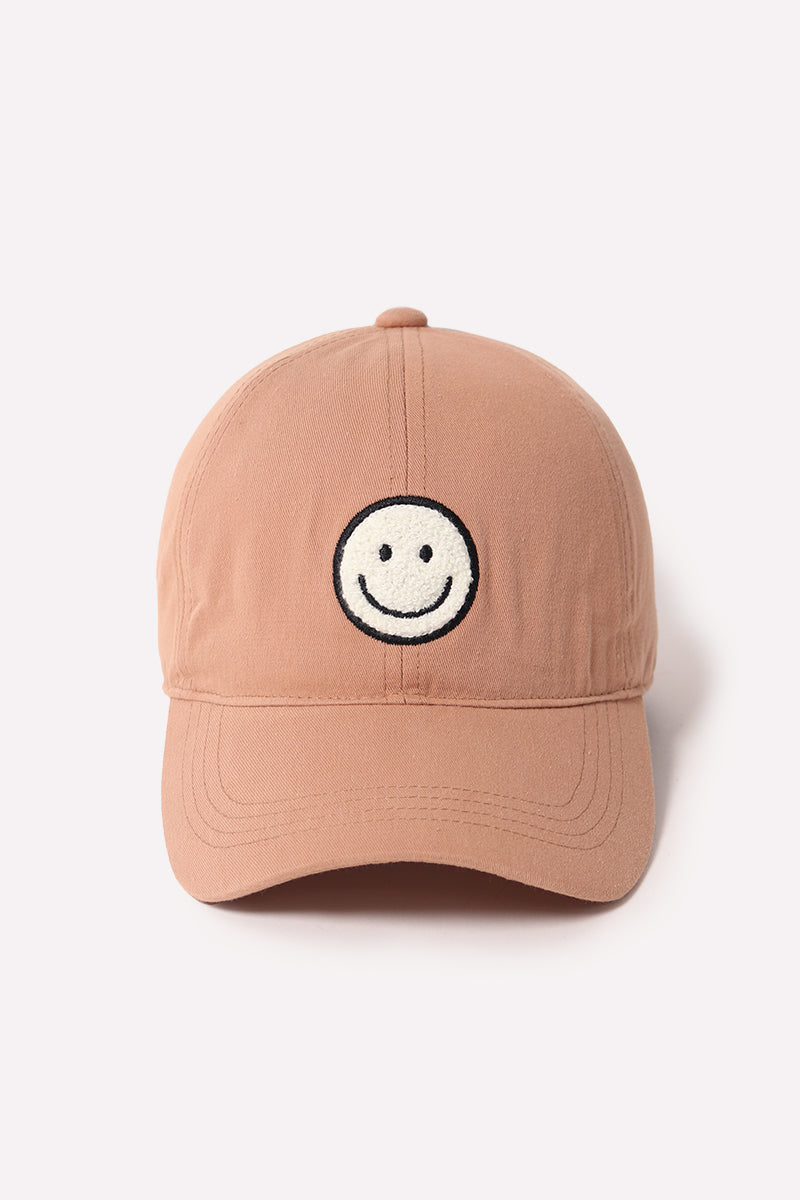 FWCAP3188 - Smile Chenille Patch Baseball Cap