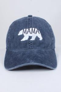 FWCAP430 - "Mama Bear" Embroidery Vintage Washed Baseball Cap - David and Young Fashion Accessories