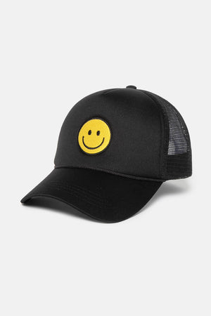 FWCAPM201 - Smiley Embroidered Mesh Back Trucker Cap