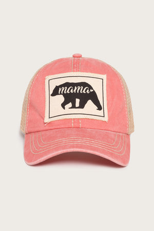 FWCAPM658 - Mama Bear Canvas Patch Baseball Cap