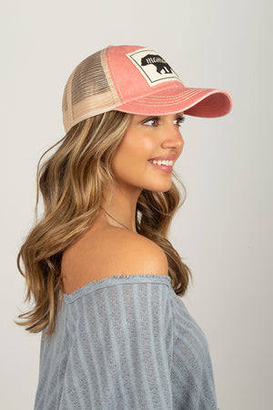 FWCAPM658 - Mama Bear Canvas Patch Baseball Cap