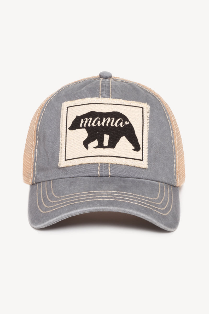 FWCAPM658 - Mama Bear Canvas Patch Baseball Cap