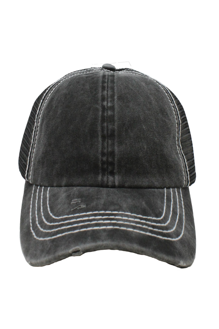 FWCAPM721 - Thick Stitch Mesh Back with Plastic Adjustable Closure - David and Young Fashion Accessories