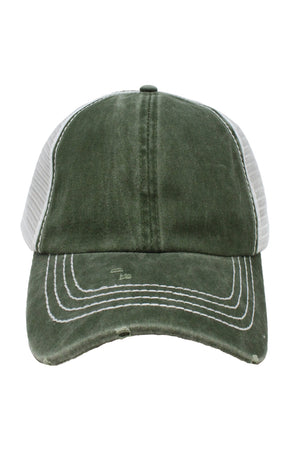 FWCAPM721 - Thick Stitch Mesh Back with Plastic Adjustable Closure - David and Young Fashion Accessories