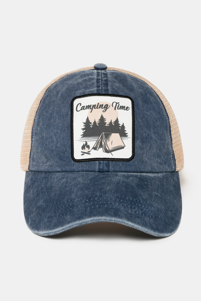FWCAPM822 - Camping Time Patch Mesh Back Baseball Cap