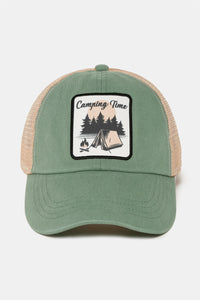 FWCAPM822 - Camping Time Patch Mesh Back Baseball Cap