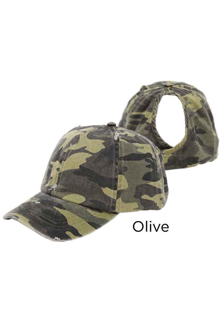 FWCAPT609 - Camo Ponyflo Cap - David and Young Wholesale