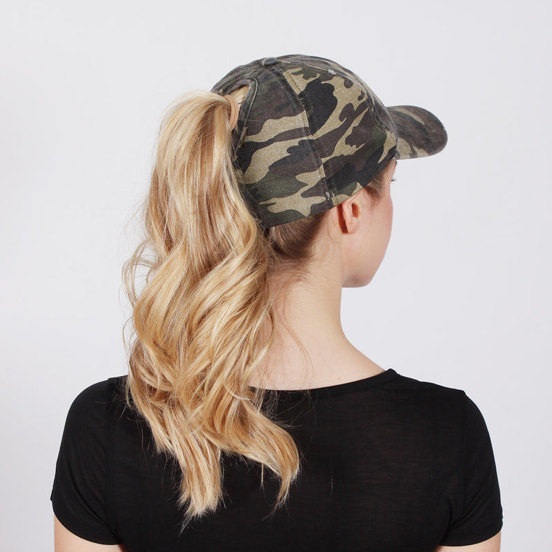 FWCAPT609 - Camo Ponyflo Cap - David and Young Wholesale