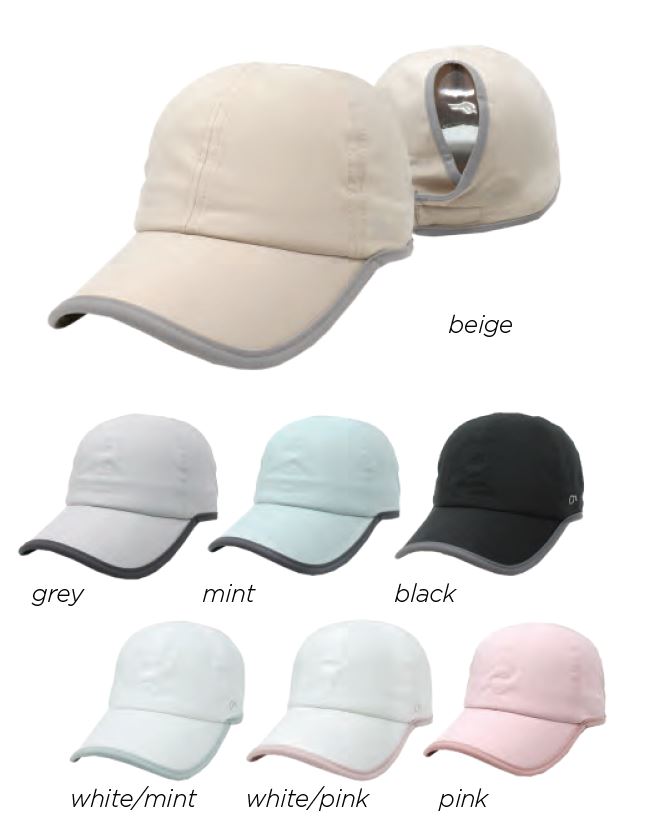 FWCAPT620 - Solid Water Resistant Active Ponyflo Cap - David and Young Fashion Accessories