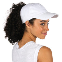 FWCAPT811 - Solid Cotton Ponytail Cap with Satin Lining - David and Young Fashion Accessories