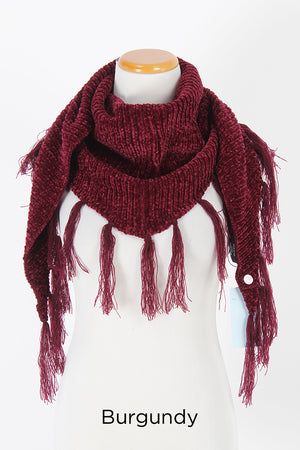 FWSFTRK16331 - Solid Chenille Triangle Scarf - David and Young Wholesale