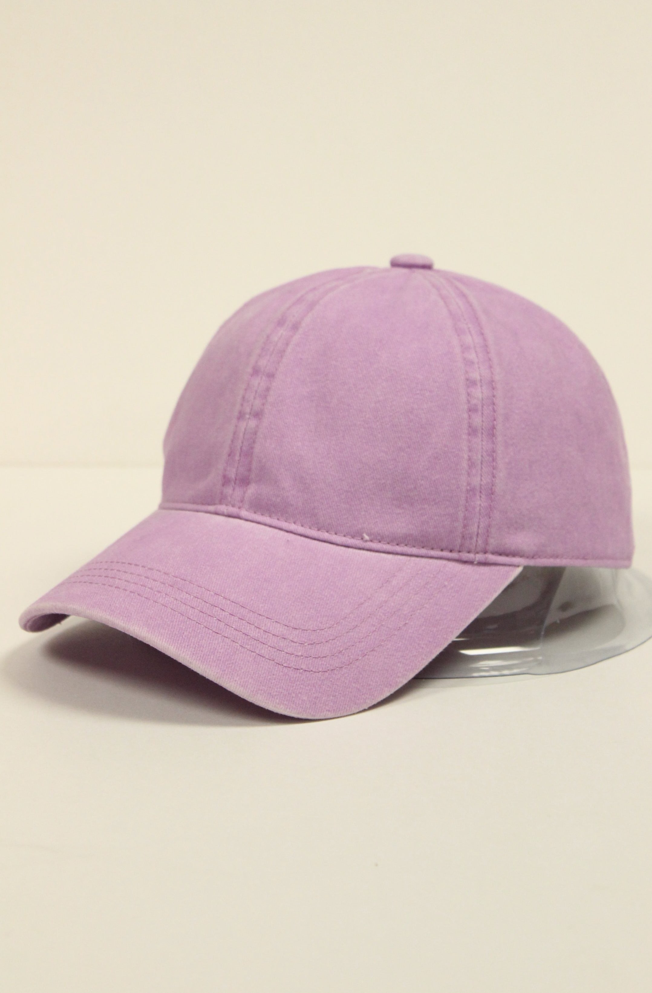 Baseball Cap Outing Leisure Peaked Cap Solid Color Washed Sun Hat, Size:One  Size(Light Purple)