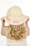 GWFP1902 - "Sip, Sip, Rosé" Straw Floppy - David and Young Fashion Accessories