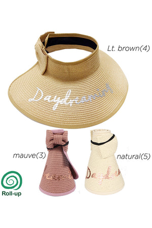 GWVS2006 - "Daydreaming" Foil Print Roll Up Visor (sold as 12pcs assorted pack) - David and Young Fashion Accessories
