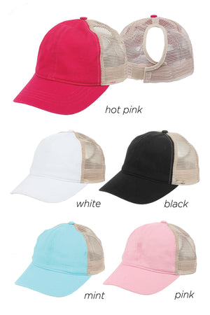 JRFWH10 - Kids Mesh Back Ponyflo Cap - David and Young Fashion Accessories