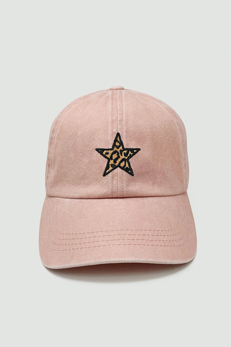 LCAP1365 - Leopard Star embroidered baseball caps