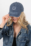 FWCAP1619 - Smiley outline embroidered baseball cap