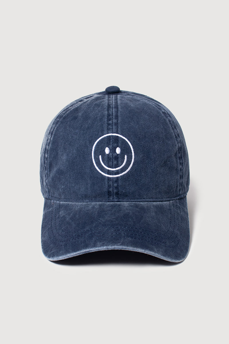 FWCAP1619 - Smiley outline embroidered baseball cap