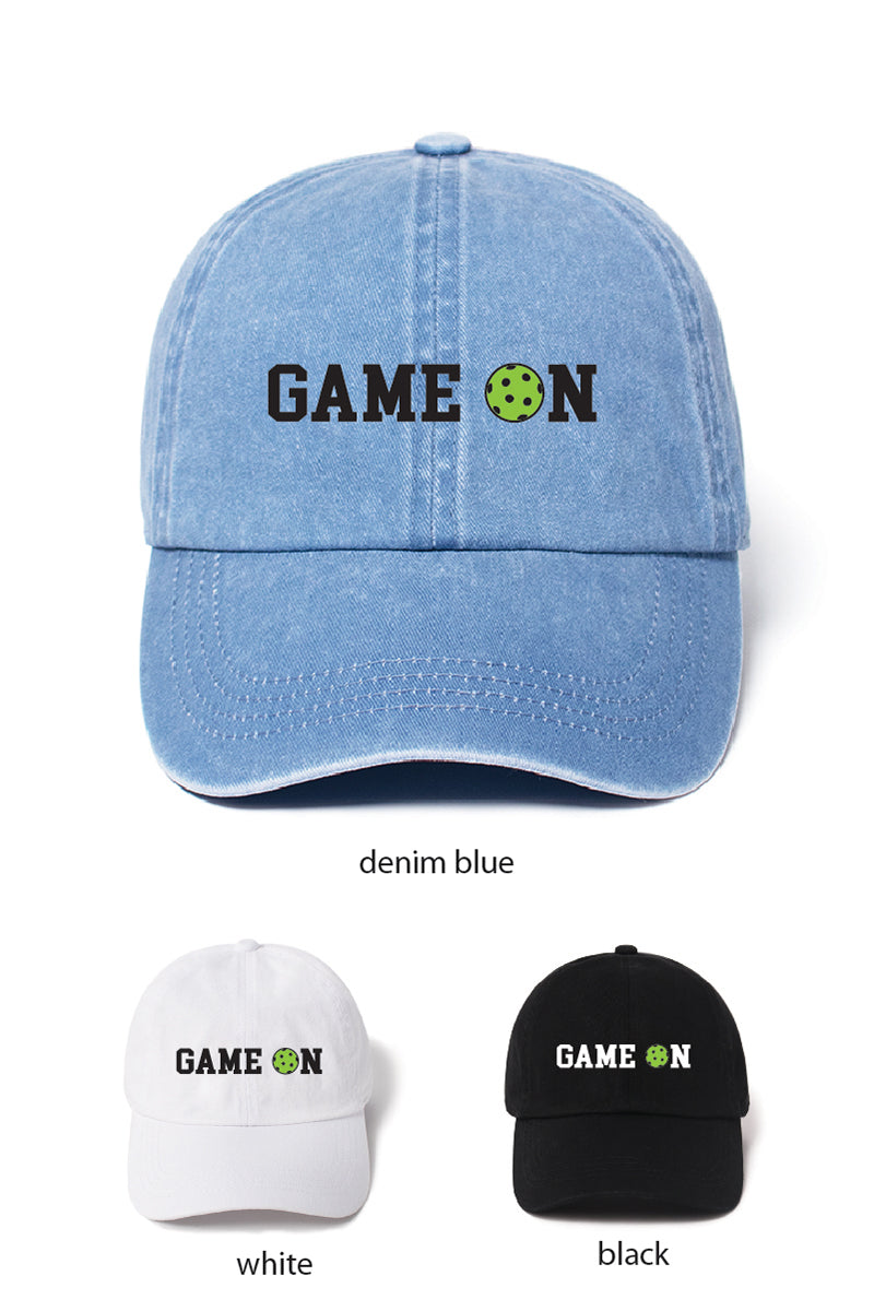 LCAP2559 - Game On Pickle Ball Embroidered Baseball Cap