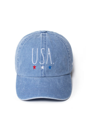 LCAP36RD -  Rae Dunn USA recycled cotton baseball cap