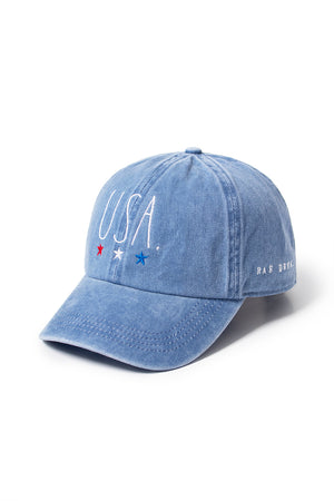 LCAP36RD -  Rae Dunn USA recycled cotton baseball cap