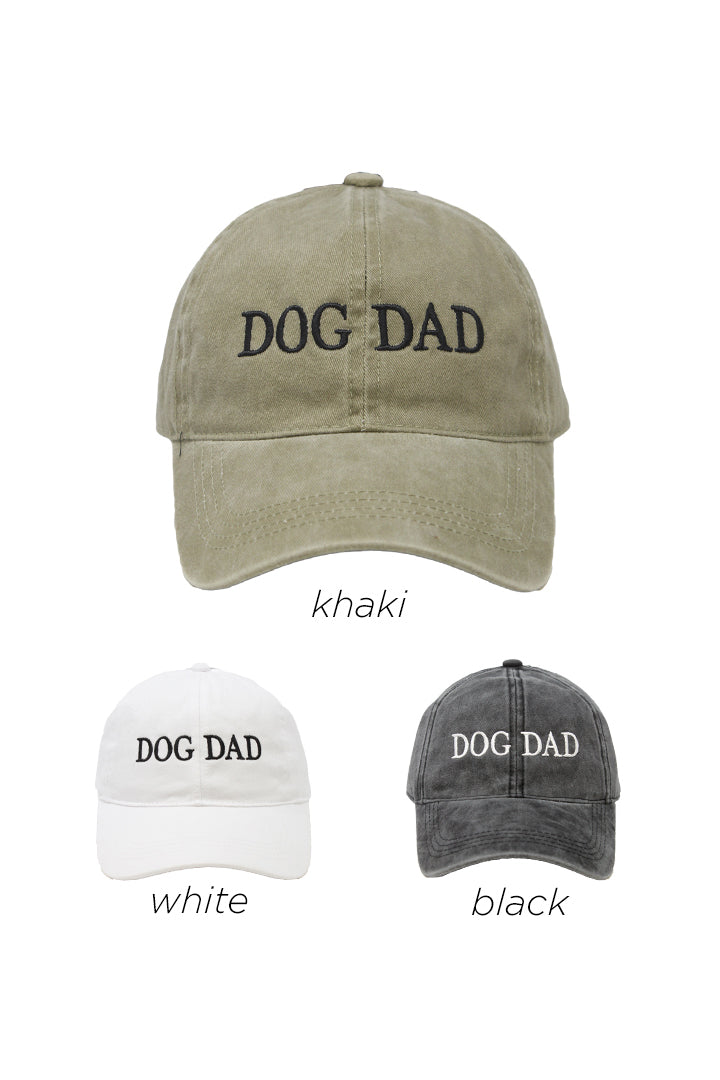 LCAP412 - DOG DAD Embroidered on Vintage Wash Cap - David and Young Fashion Accessories