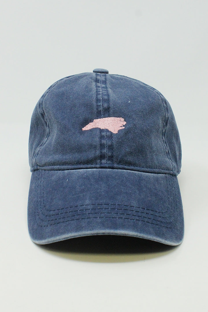 LCAP566 - Pink Embroidered State on Vintage wash Baseball Cap - David and Young Fashion Accessories