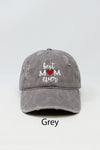 LCAP757- "Best Mom Ever" Embroidery Washed Distressed Baseball Cap - David and Young Fashion Accessories