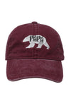 LCAP875 - Vintage Washed Baseball Cap "PAPA Bear" Embroidery - David and Young Fashion Accessories