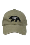 LCAP875 - Vintage Washed Baseball Cap "PAPA Bear" Embroidery - David and Young Fashion Accessories