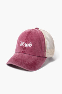 LCAPM1624 - HOWDY embroidery mesh back baseball cap