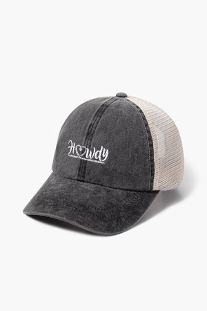 LCAPM1624 - HOWDY embroidery mesh back baseball cap
