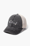 LCAPM1626 - be kind daisy embroidered mesh back baseball cap