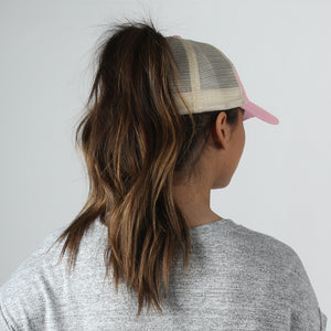 HCAPMT307 -  Solid Mesh Back Ponyflo Cap - David and Young Fashion Accessories
