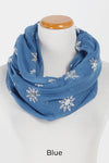 PTINF2006 - Foil Snow Flake Infinity Scarf - David and Young Wholesale