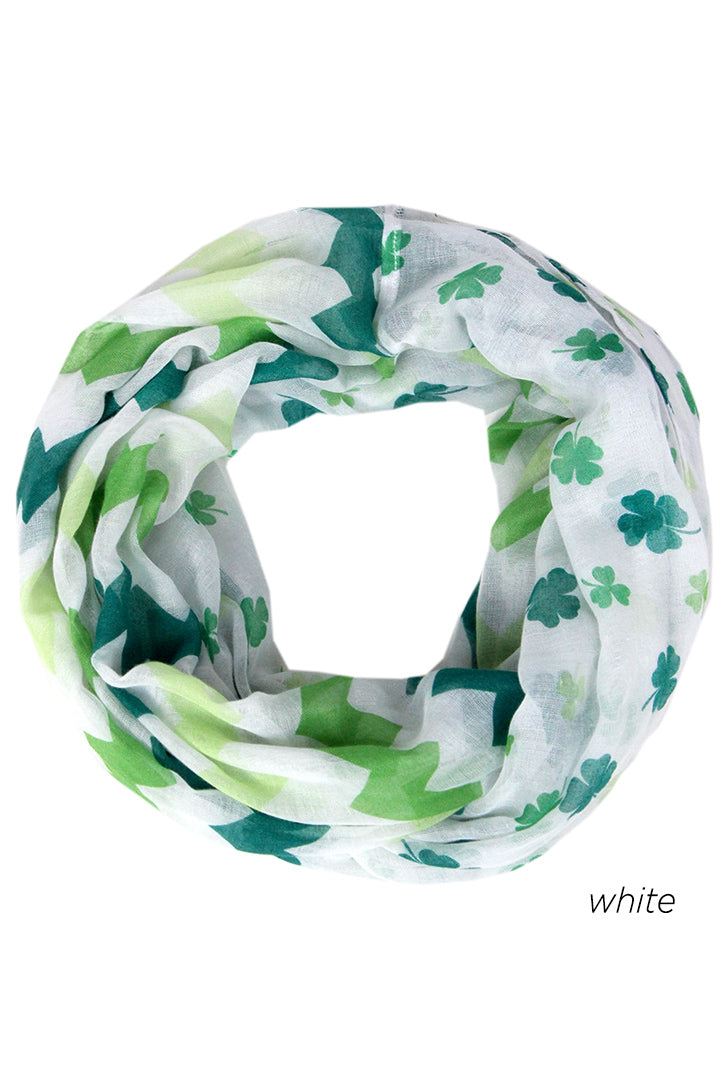 PTINF8006 - Shamrocks & Chevron Infinty Scarf 30 x 70 - David and Young Fashion Accessories